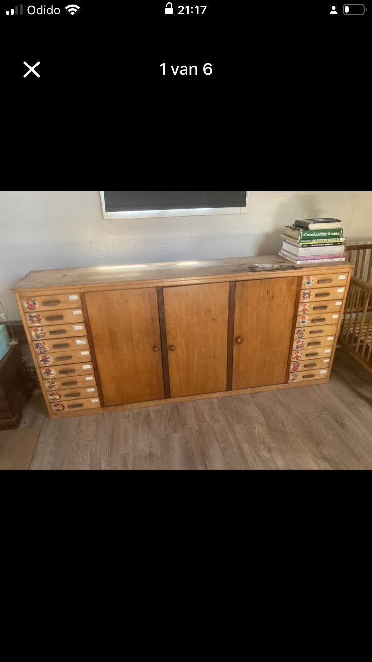 Vintage jaren 50 kast, Ophalen of Verzenden, Gebruikt, 25 tot 50 cm