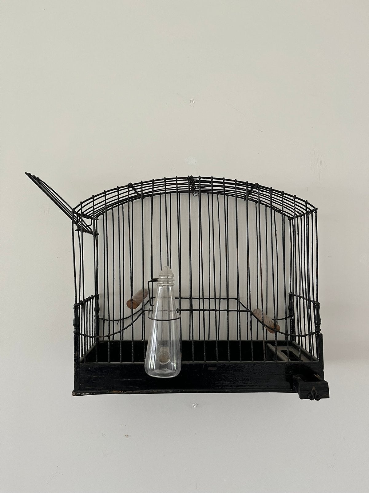 Oude vogelkooi, Ophalen, Gebruikt, Metaal, Vogelkooi