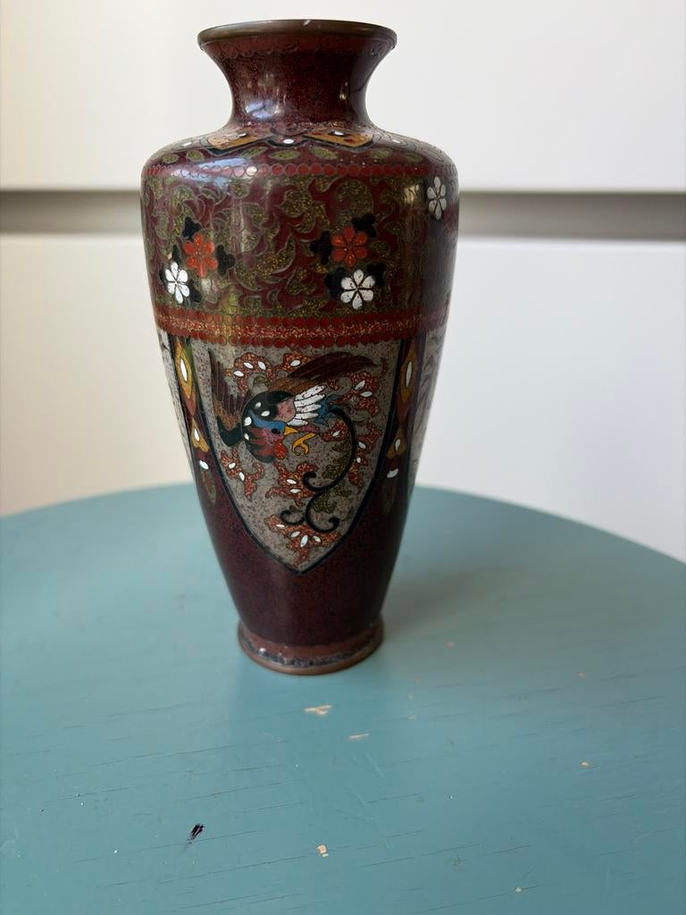 Antieke Japanse Cloisonné Vaas - Meiji Periode, Ophalen of Verzenden