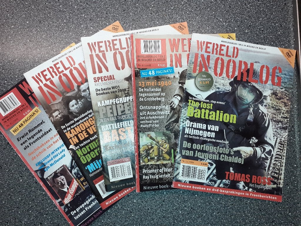 5 tijdschriften De Wereld in Oorlog, Ophalen of Verzenden, Tweede Wereldoorlog, Gelezen