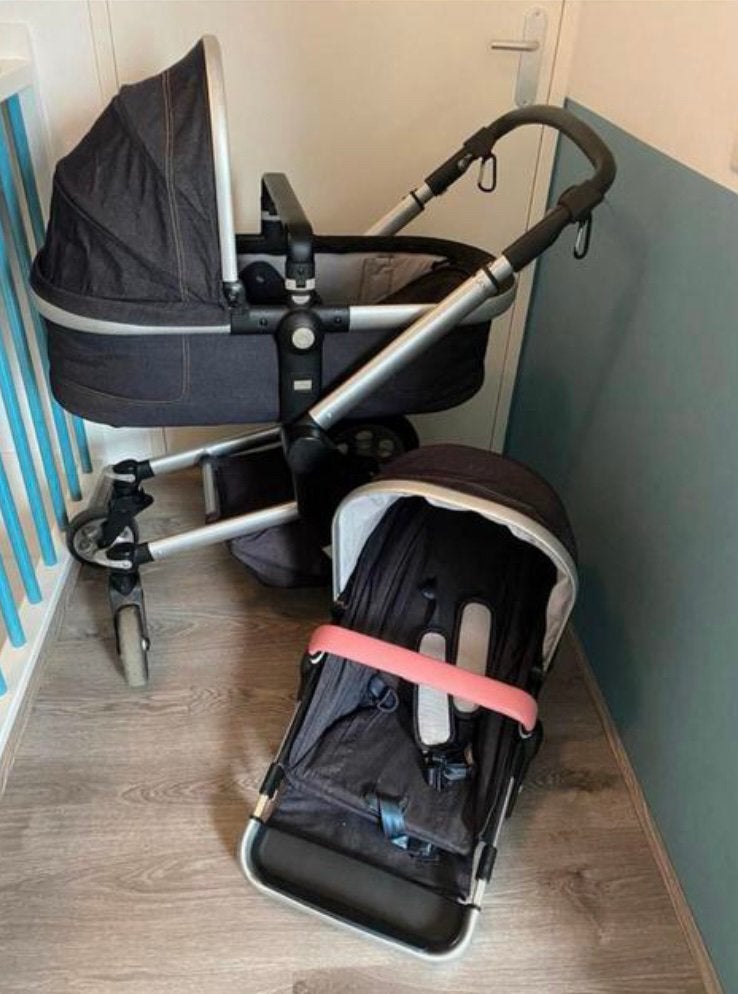 Joolz day denim, Gebruikt, Verstelbare duwstang, Ophalen, Kinderwagen