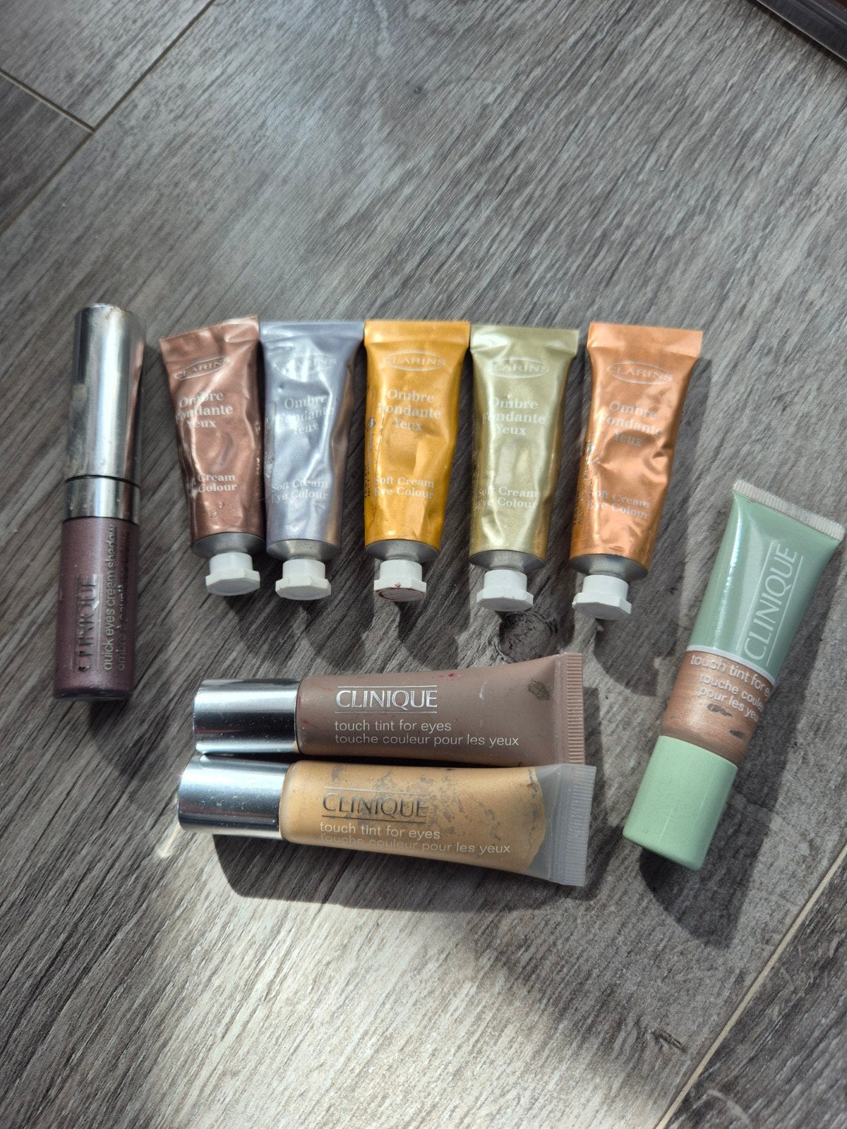 Make-up set: Clinique en Clarins cream oogschaduw (gebruikt), Gebruikt, Ophalen of Verzenden, Make-up, Overige kleuren
