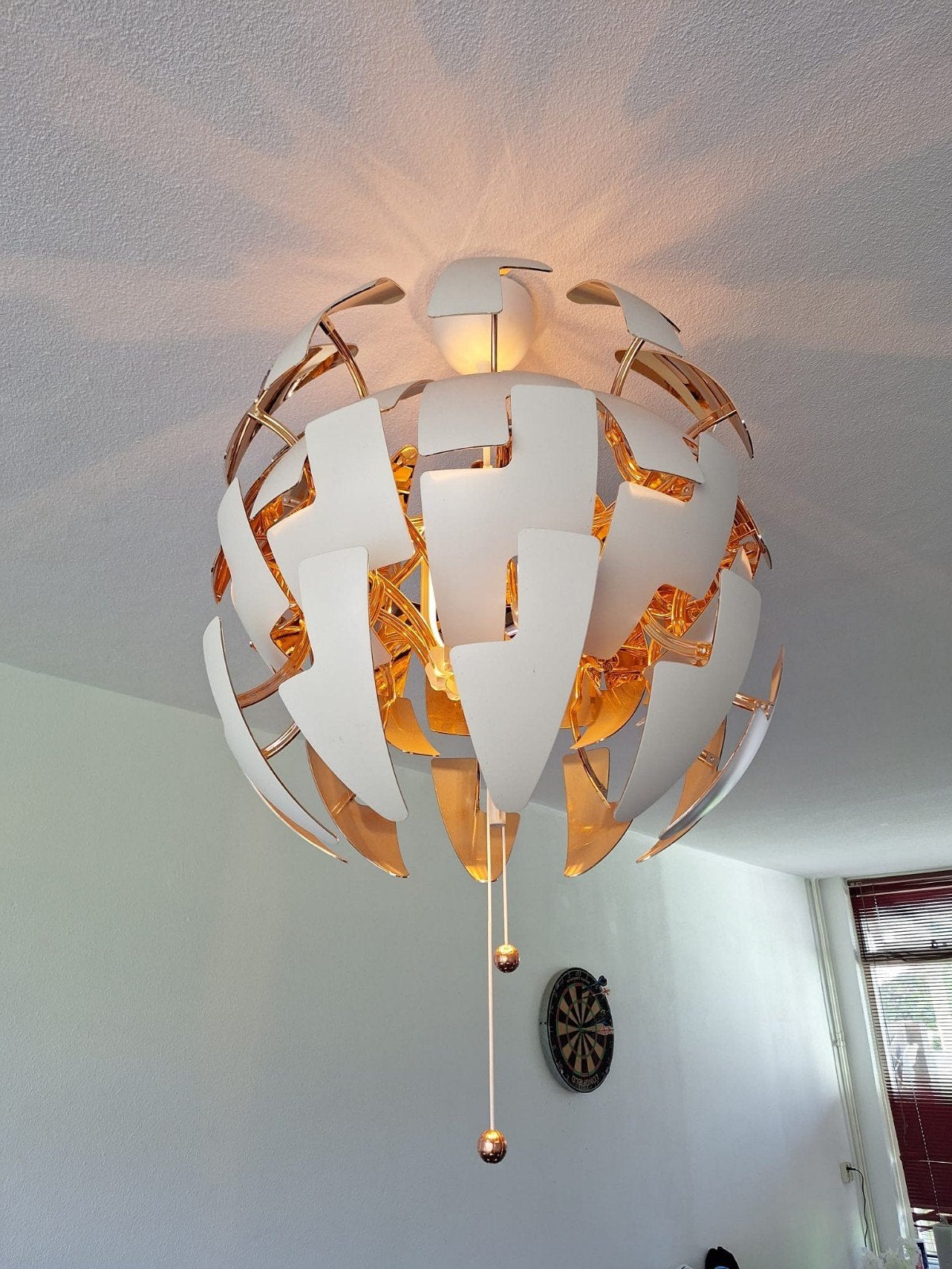 IKEA PS 2014 Hanglamp - Wit/Koper, Verstelbaar, Ophalen, Kunststof, Modern, Scandinavisch, Industrieel, E27 (groot)