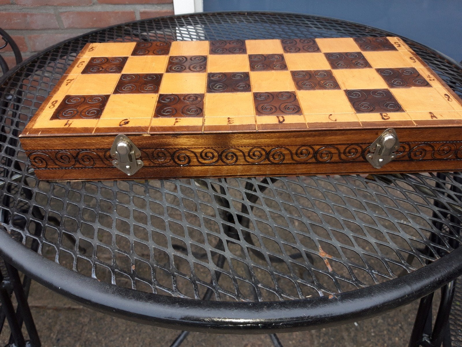 Houten schaakspel met opbergdoos.word niet opgestuurd., Gebruikt, Een of twee spelers, Onbekend, Ophalen of Verzenden