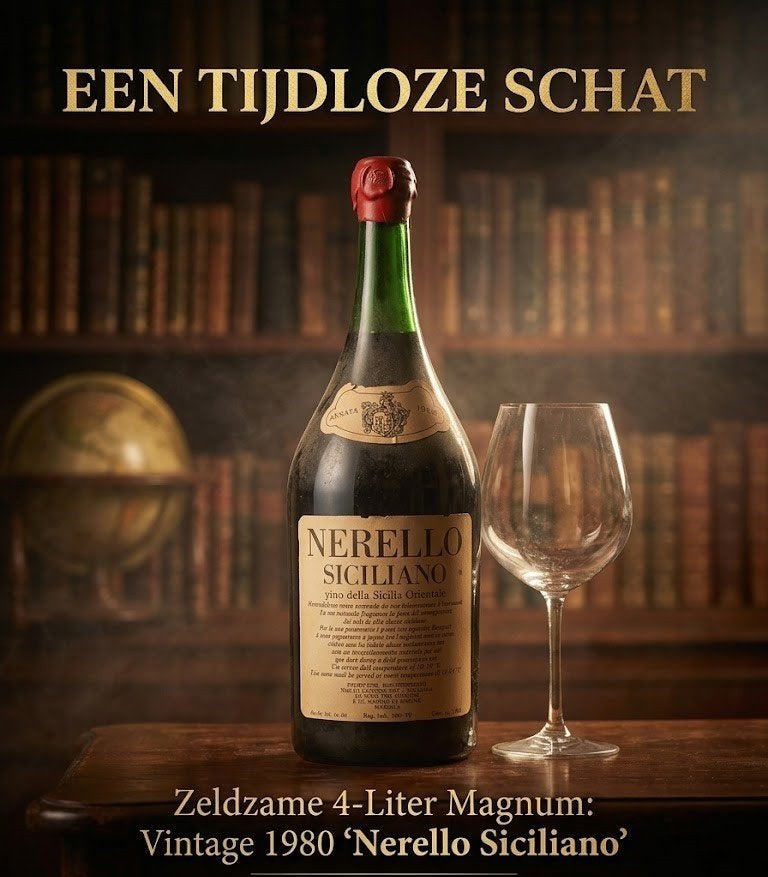 Nerello Siciliano 1980 magnum 4 liter, Ophalen, Italië, Rode wijn, Vol
