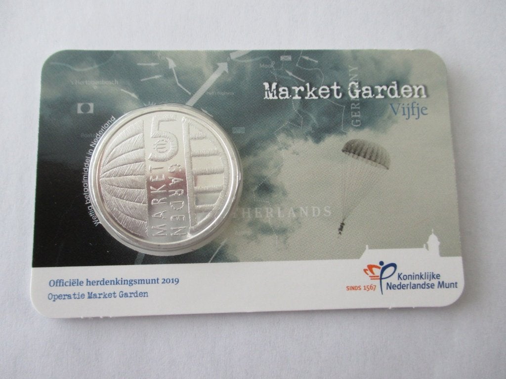 Coincard het Market Garden vijfje 2019, Ophalen of Verzenden, Koningin Beatrix, Euro's, Setje