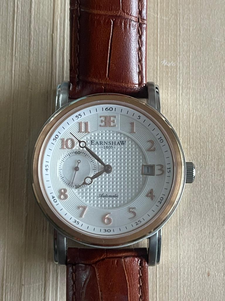 Thomas Earnshaw Fitzroy (model ES-8027-02) herenhorloge, Sieraden, Tassen en Uiterlijk, Horloges | Heren, Overige merken, Leer