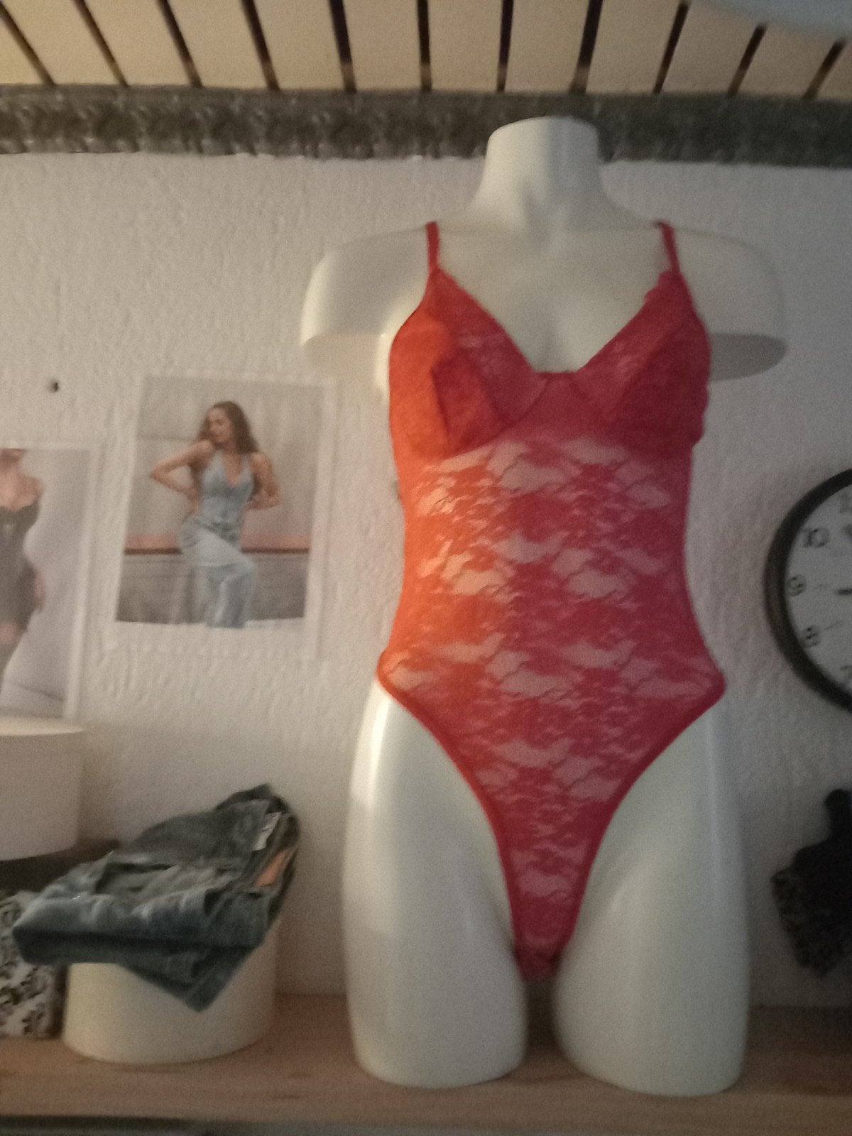 Sexy Kanten Body in String Model, Onbekend, Ophalen of Verzenden, Rood, Body of Korset