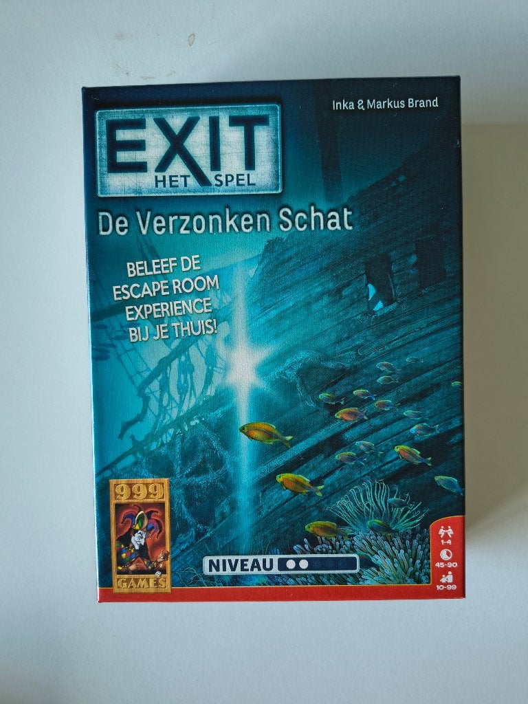 Escaperoom EXIT - De Verzonken Schat, Hobby en Vrije tijd, Gezelschapsspellen | Bordspellen, Ophalen of Verzenden, Zo goed als nieuw