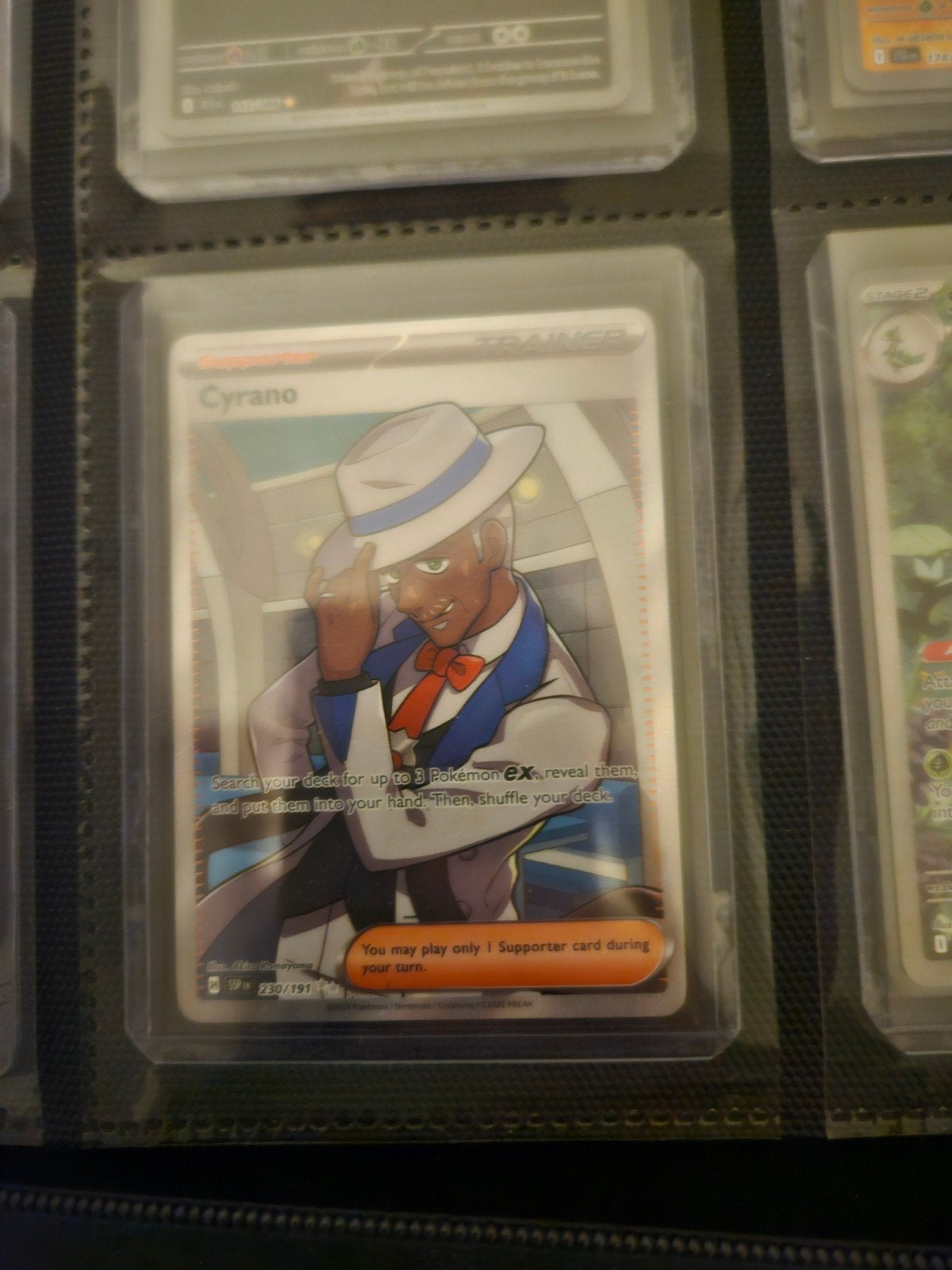 Pokemon Cyrano 230/191 Surging Sparks, Ophalen of Verzenden, Zo goed als nieuw, Losse kaart, Foil
