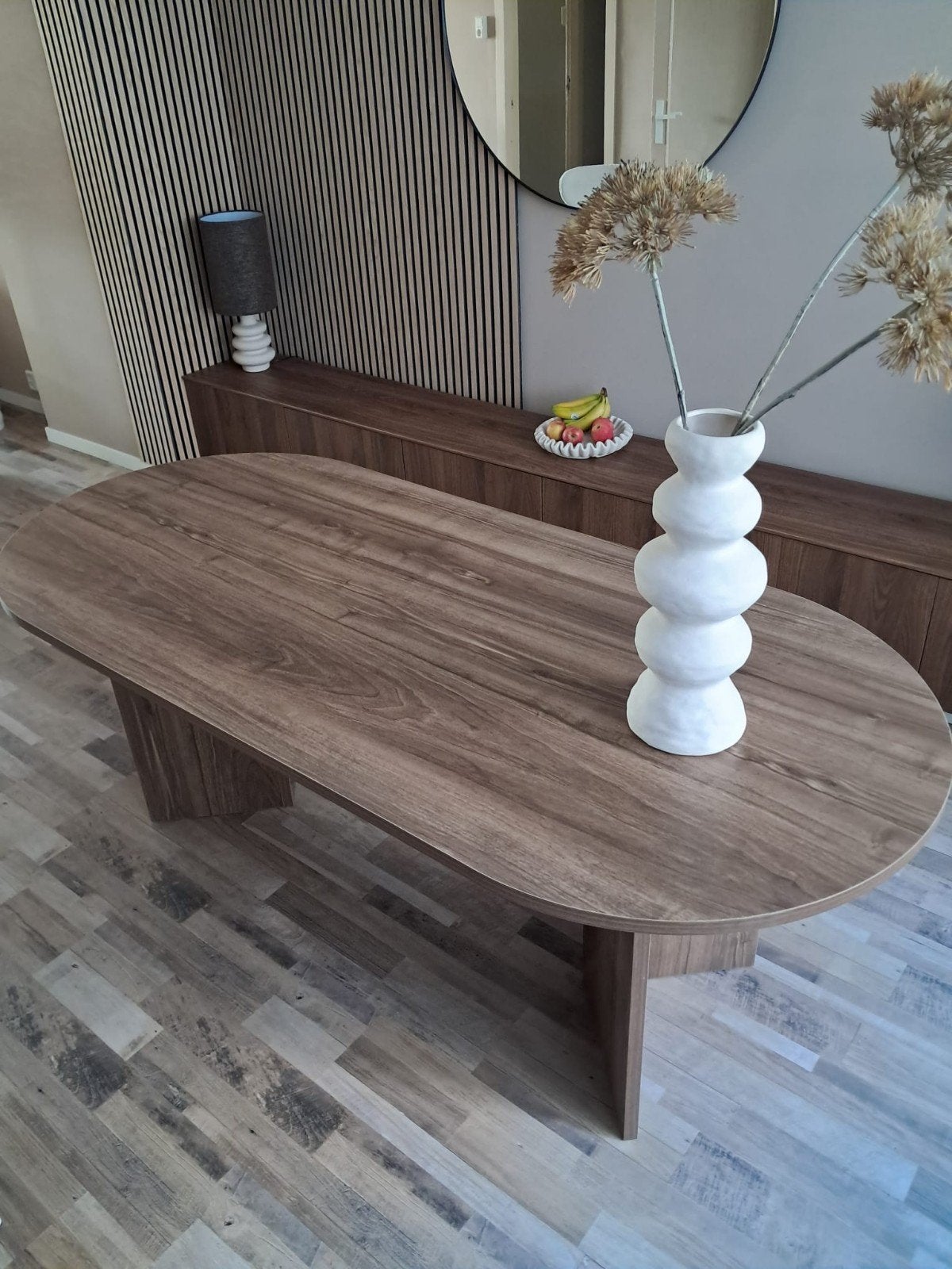 Mooie eettafel walnoot, Huis en Inrichting, Ophalen, Japandi, 200 cm of meer, 50 tot 100 cm