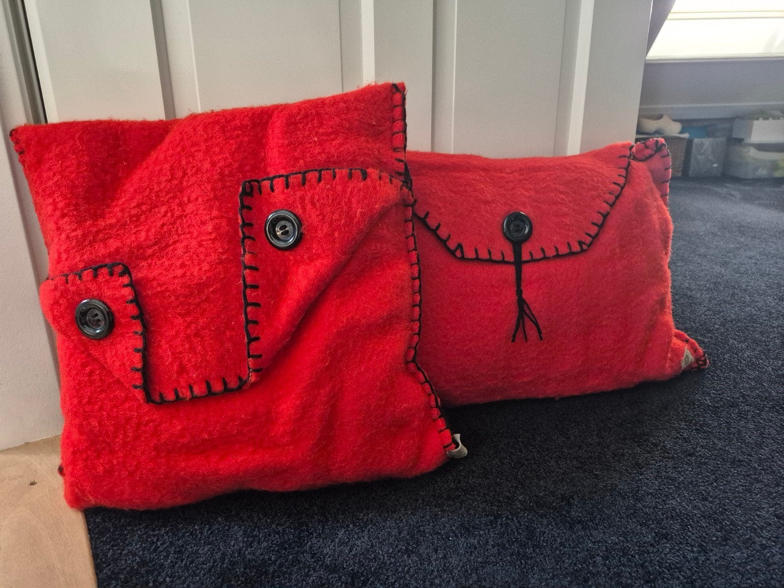 Handmade kussens van oude wollen dekens., Ophalen, Vierkant