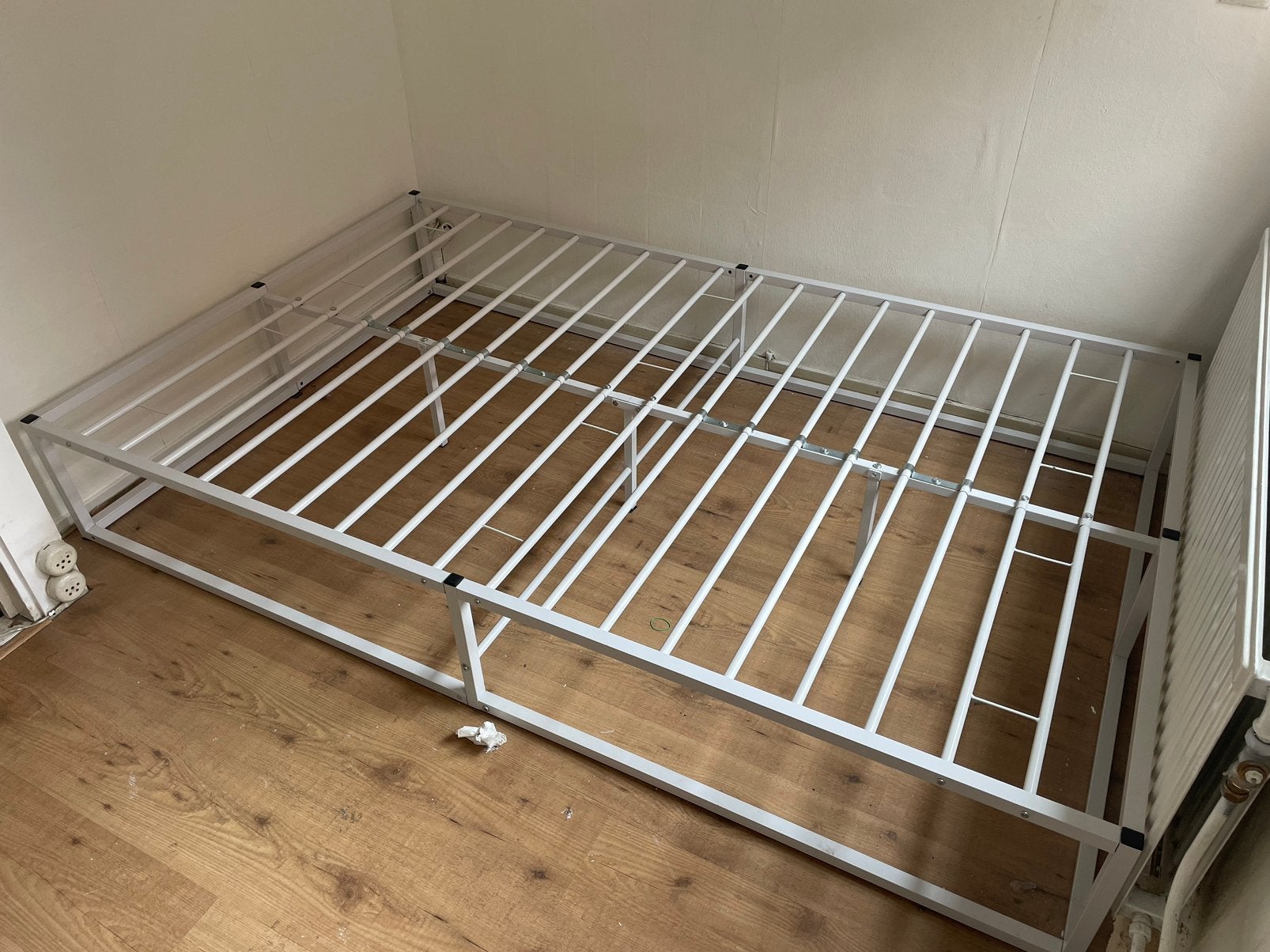 Bedframe metaal wit, Ophalen, Wit, 140 cm, 200 cm