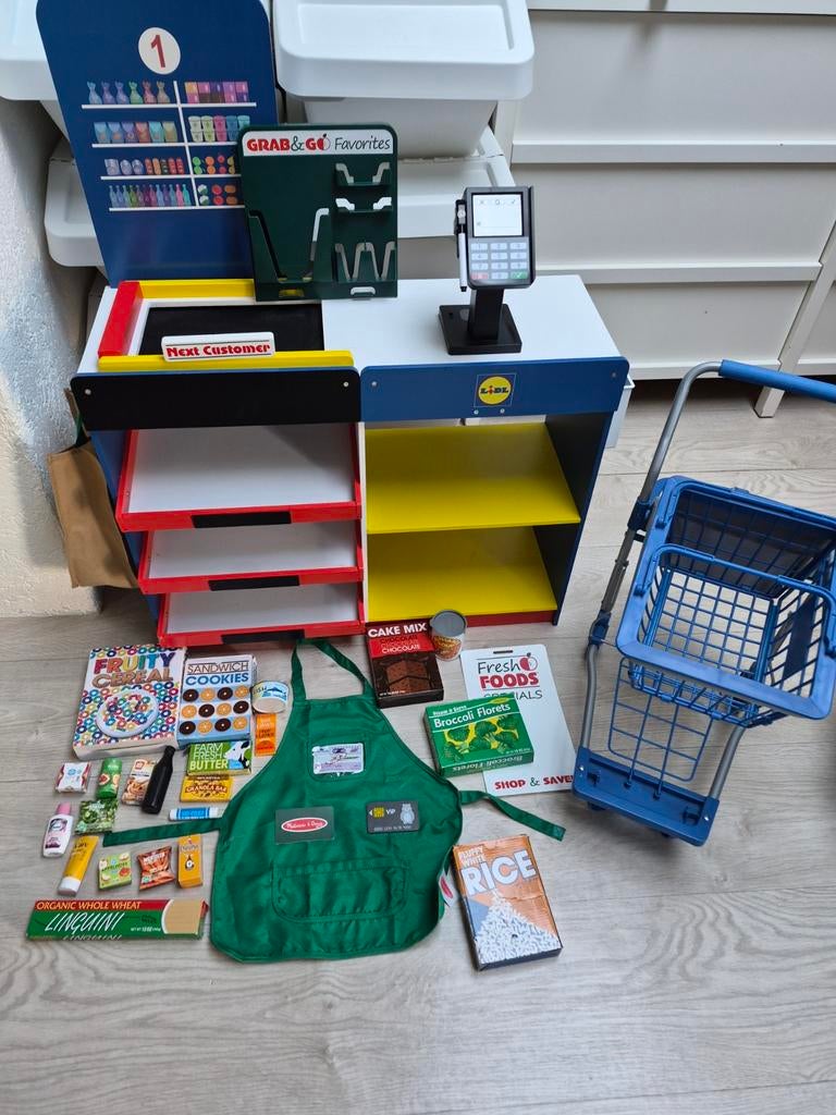 Houten speelgoed supermarkt/ winkel Lidl, Ophalen