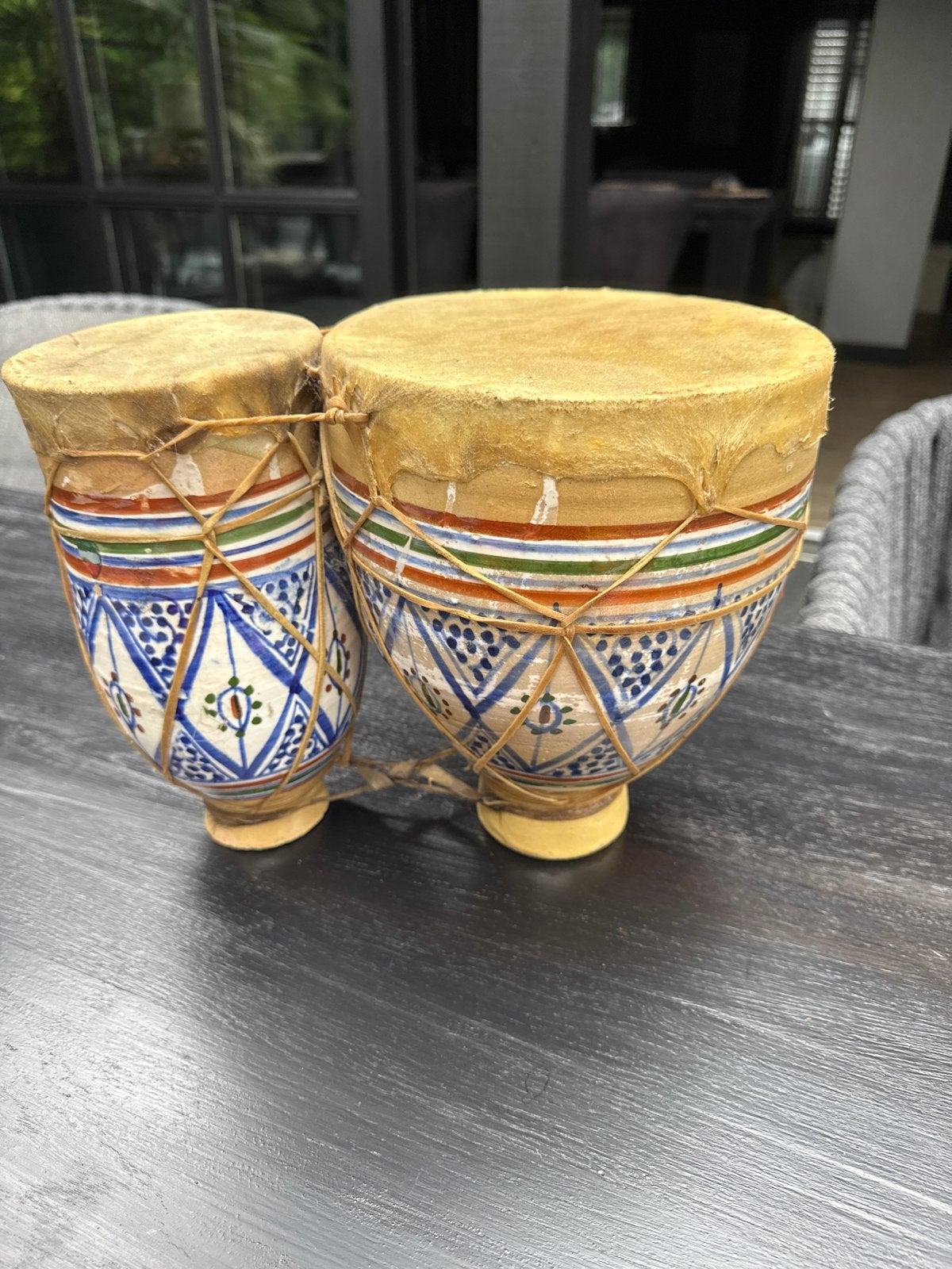 Mooie handgeschilderde bongo's, Muziek en Instrumenten, Ophalen, Zo goed als nieuw, Trommel