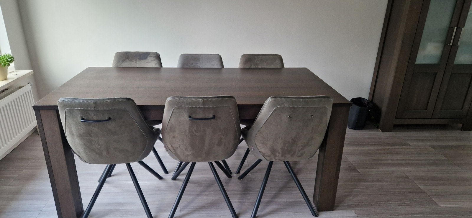 Mooie stevige houten eettafel, Ophalen, Gebruikt, 50 tot 100 cm, Vijf personen of meer