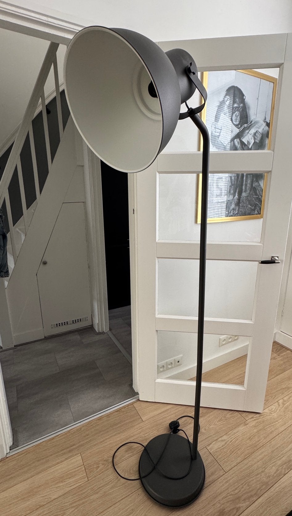 Ikea Hektar vloerlamp / staande lamp zwart, Ophalen, Zo goed als nieuw, 150 tot 200 cm