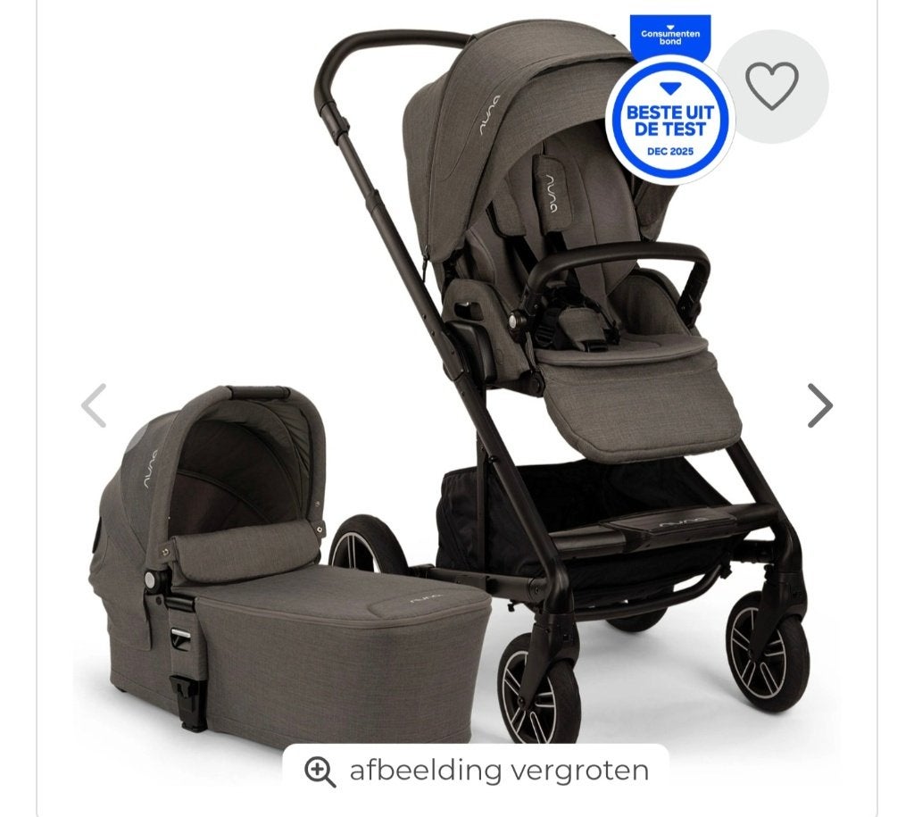 Nuna mixx next kinderwagen pine green, Zo goed als nieuw, Verstelbare duwstang, Ophalen, Kinderwagen