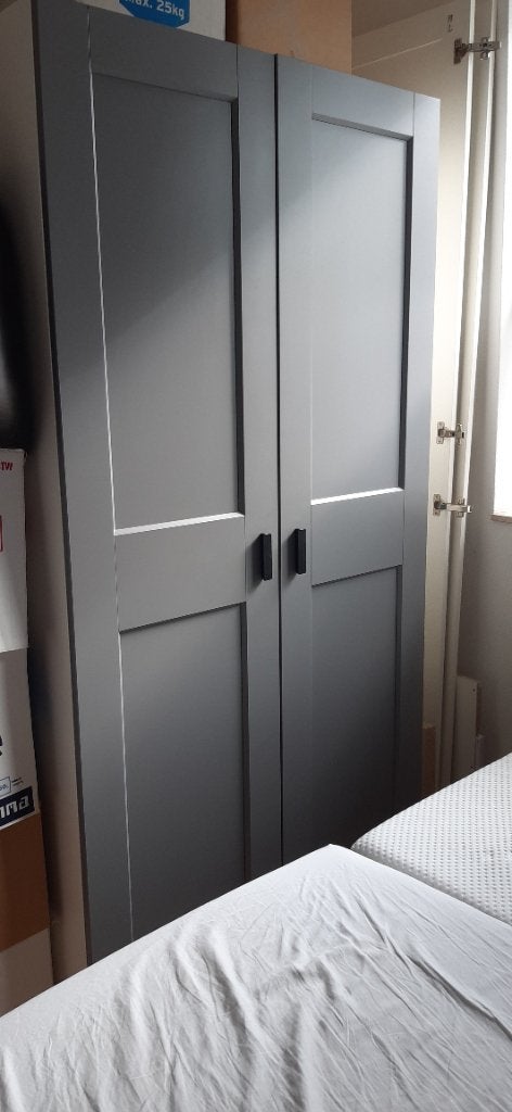 Pax kast met grijze deuren., 200 cm of meer, 50 tot 100 cm, Zo goed als nieuw, 50 tot 75 cm
