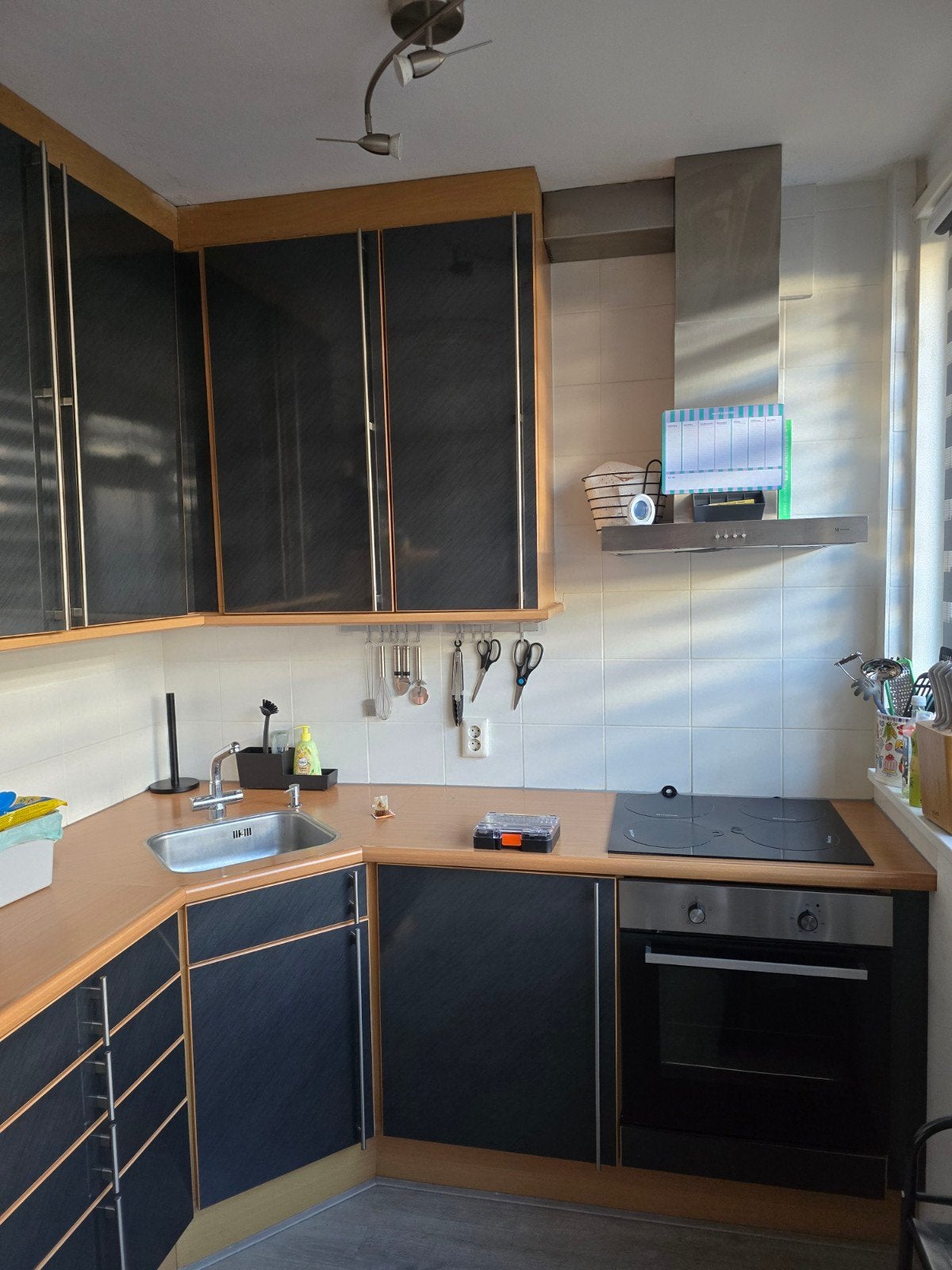 Complete hoekkeuken keuken, Ophalen, Gebruikt, Zwart, Hoekkeuken