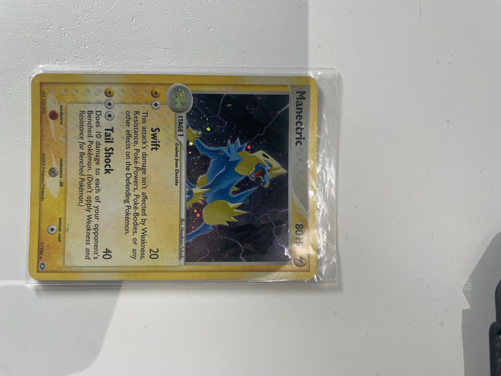 Manectric Pokémon kaart 7/108 Holo Rare EX Deoxys, Ophalen of Verzenden, Zo goed als nieuw, Losse kaart, Foil