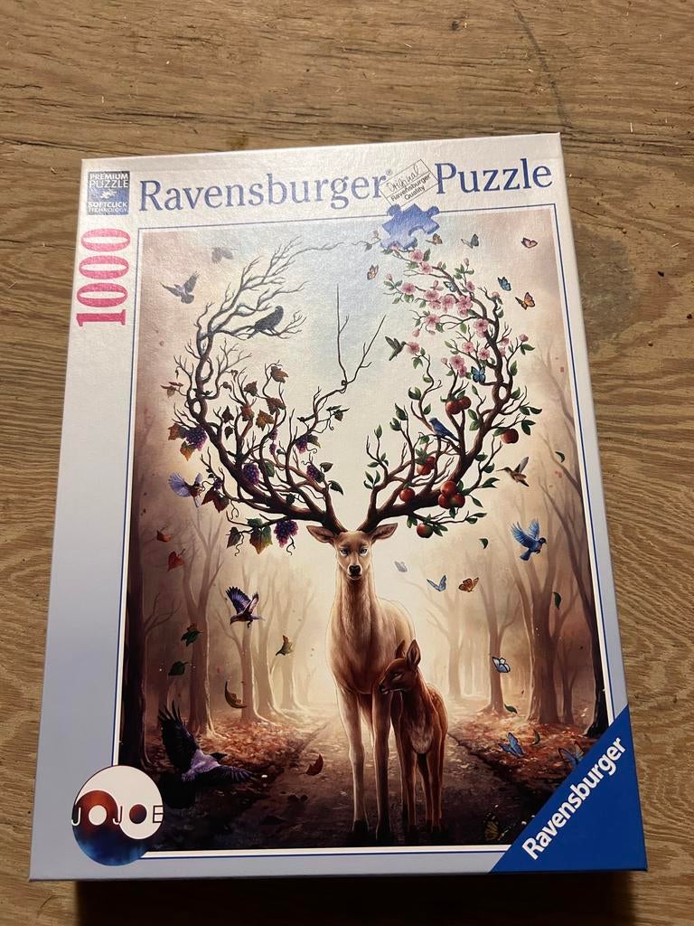 Ravensburger puzzel 1000 stukjes no 150182 hert met bloemen, Hobby en Vrije tijd, Denksport en Puzzels, Ophalen of Verzenden, 500 t/m 1500 stukjes