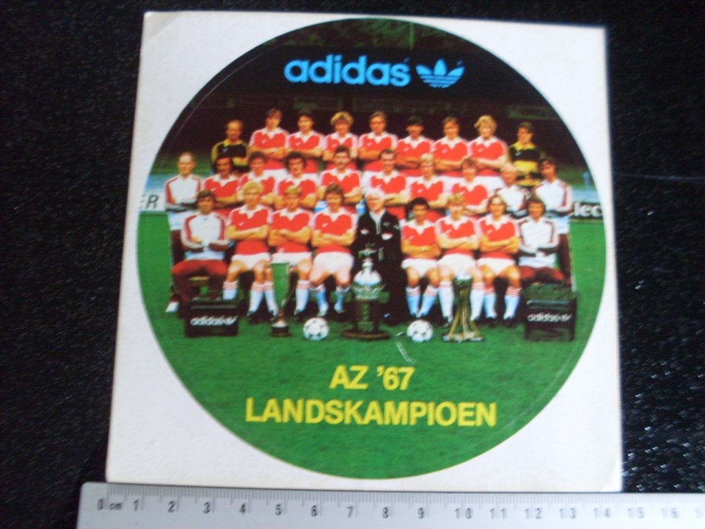 sticker AZ'67 landskampioen adidas 1981, Verzenden, Zo goed als nieuw, Sport