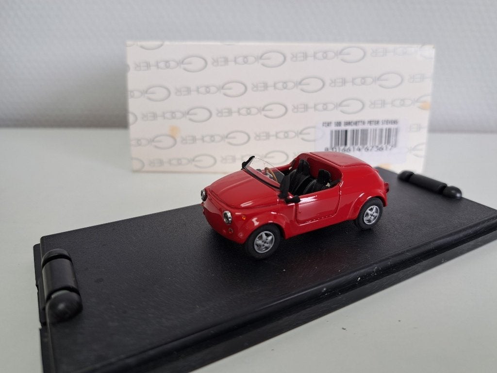 Fiat 500 Barchetta Peter Stevens rood (1:43, Giocher), Overige merken, Auto, Nieuw, Ophalen of Verzenden
