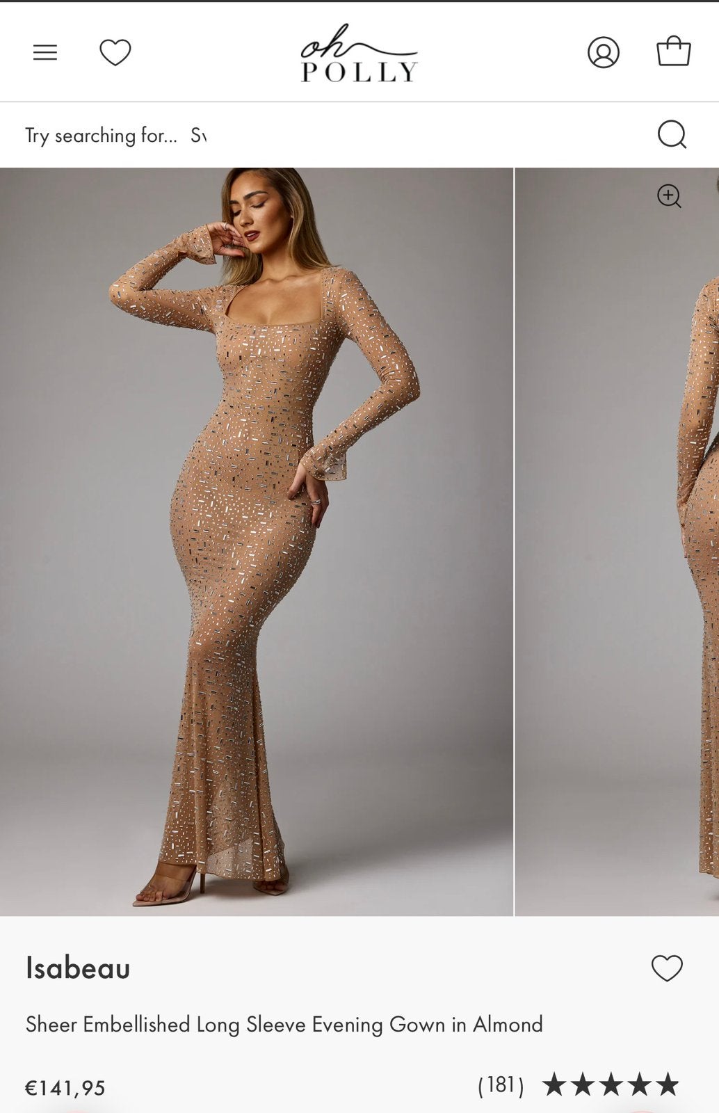Oh Polly Galajurk met kralen - Maat 36 S, Kleding | Dames, Jurken, Beige, Ophalen of Verzenden, Zo goed als nieuw, Maat 36 (S)