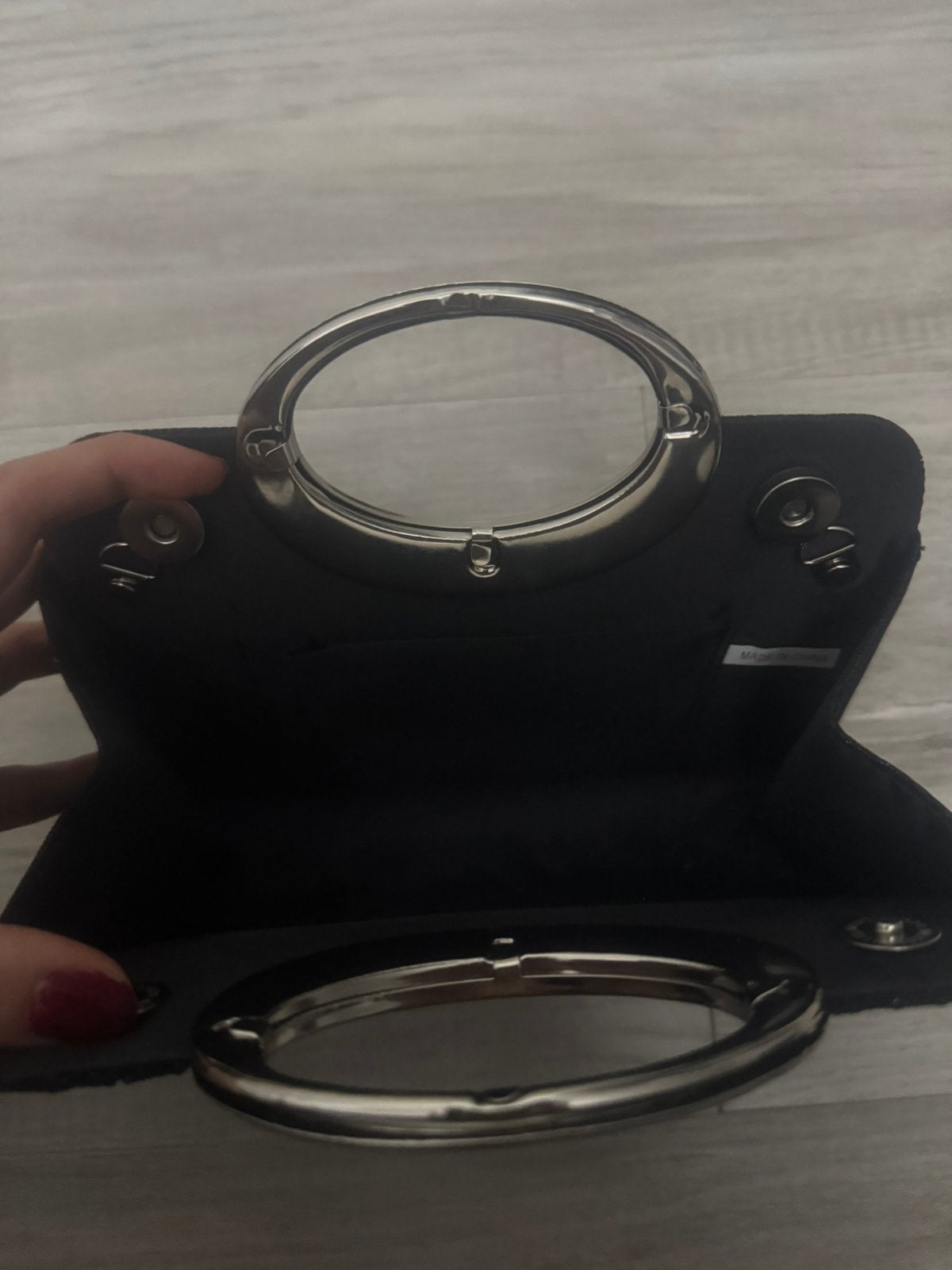 Zwart Avondtasje met Glitters en Ketting - 1x Gebruikt, Ophalen of Verzenden, Gebruikt, Zwart, Avondtasje
