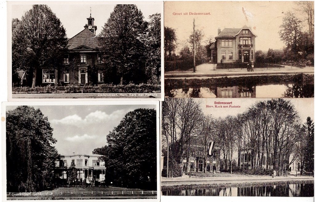 Dedemsvaart. 4  oude(re)  kaarten van Dedemsvaart, Verzenden, 1920 tot 1940, Gelopen