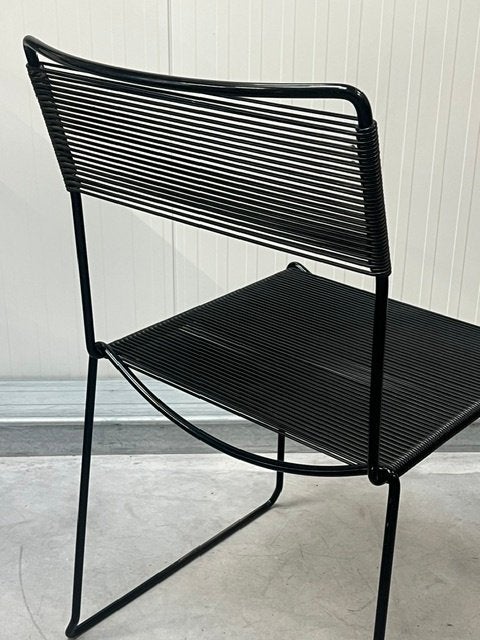 Spaghetti eettafelstoelen 6x vintage eetkamerstoel prijs p/s, ., Zwart, Vintage, Ophalen of Verzenden