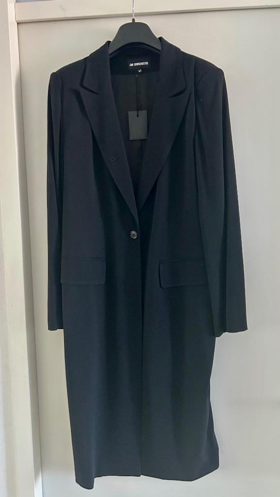 Ann Demeulemeester jas, Verzenden, Zwart, Maat 42/44 (L), Nieuw