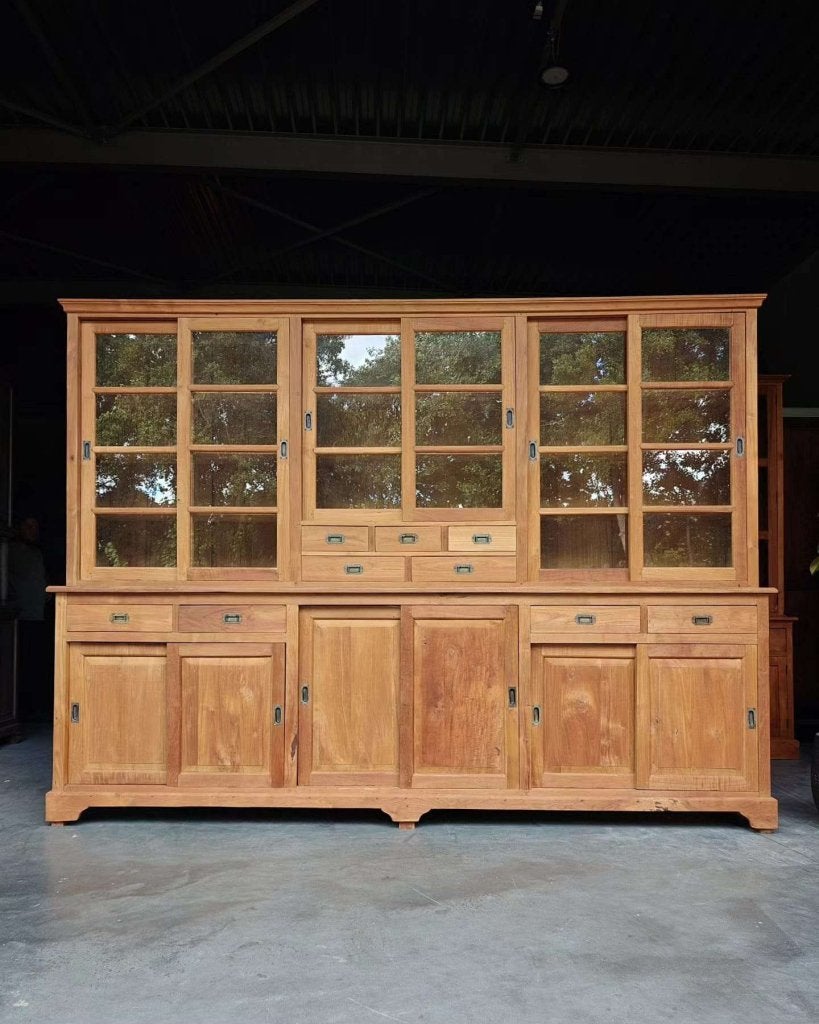 Geweldige brede teakhouten winkelkast | Buffetkast teak #685, Gebruikt, -, 200 cm of meer, -