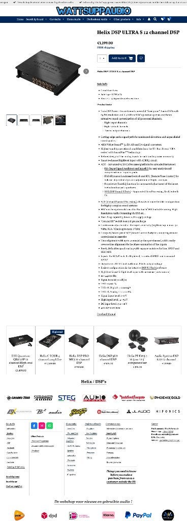 Helix DSP ULTRA S 12 kanaals DSP / Digital Sound Processor, Auto diversen, ., Nieuw, Ophalen of Verzenden, .
