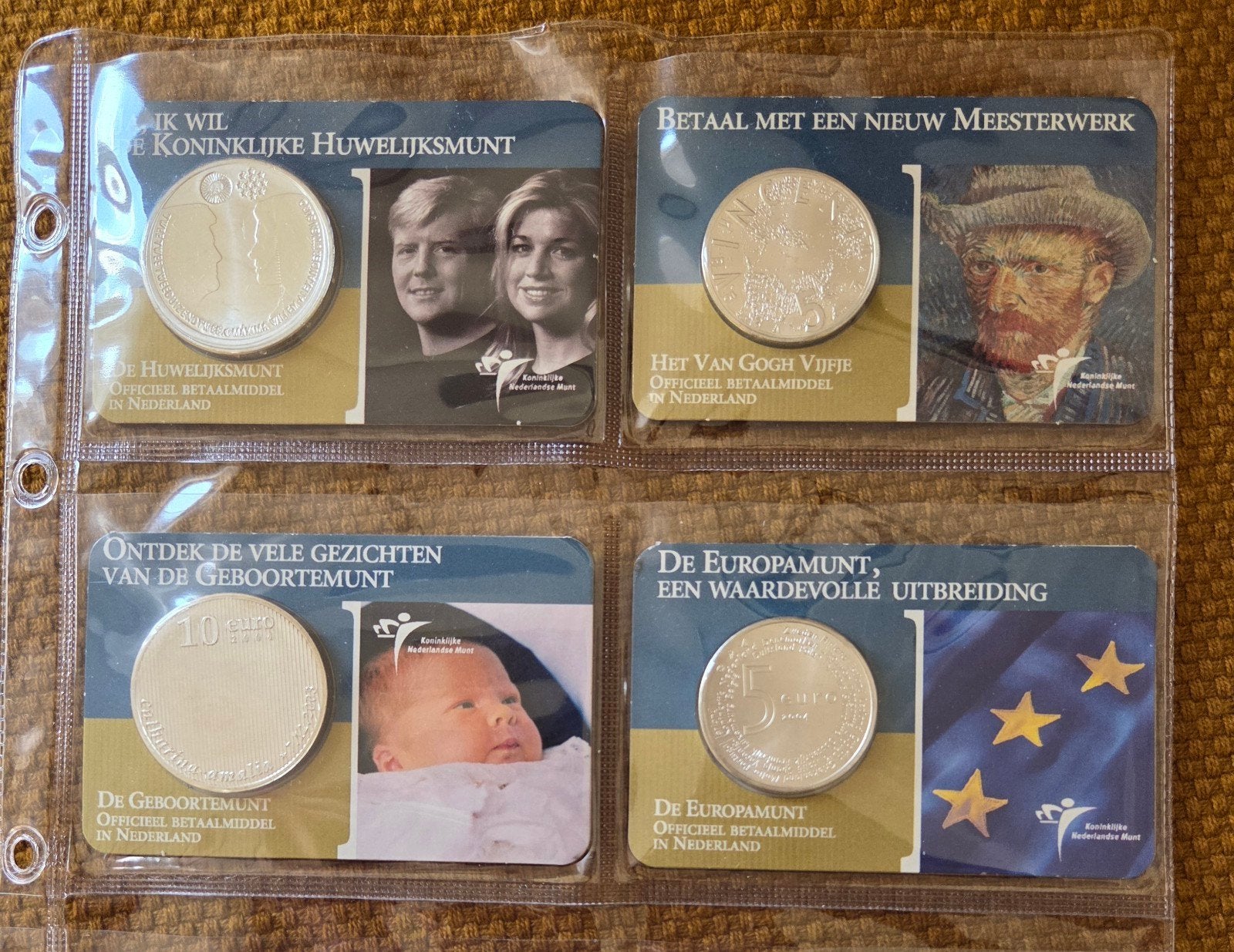 coincard zilver van Gogh Huwelijksmunt Geboortemunt, Postzegels en Munten, Verzenden, Koningin Beatrix, Euro's, Zilver