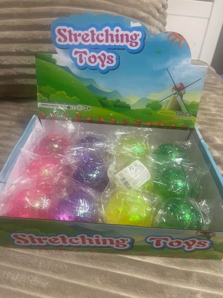Stretching Toys - 12 stuks glitter stressballen, Minder dan 60 cm, Ophalen of Verzenden, Ren, Minder dan 75 cm
