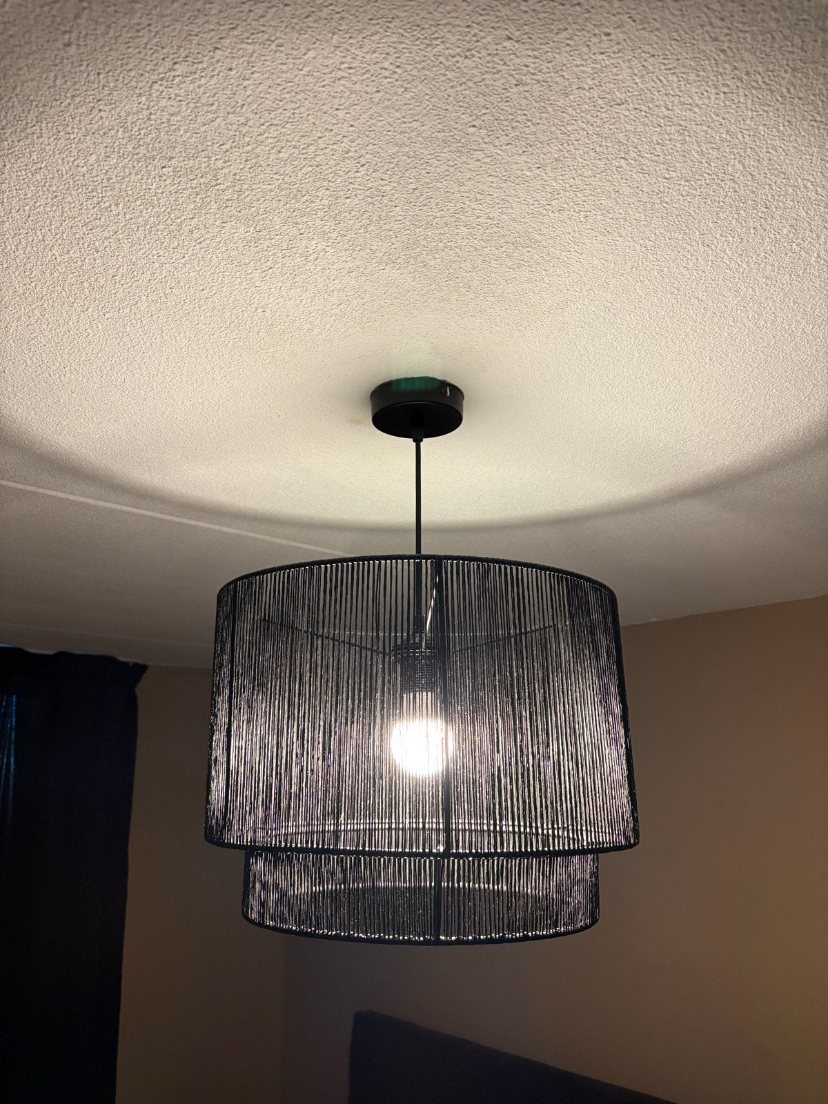 Hanglamp Nezha Zwart - E27 fitting - 40x40x120 cm, Ophalen, Zo goed als nieuw, Metaal, E27 (groot)