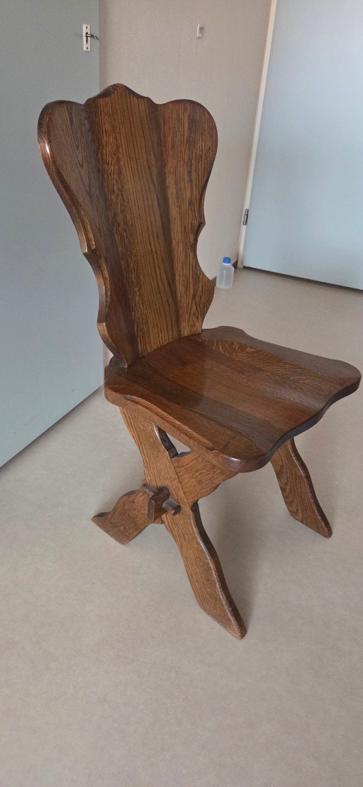 Antieke eikenhouten stoel, Huis en Inrichting, Stoelen, Gebruikt, Bruin, Eén, Hout