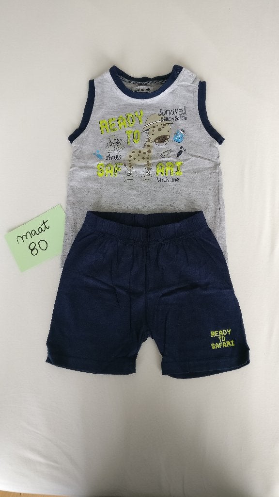 2-delig setje korte broek en singlet Wibra maat 80, Kinderen en Baby's, Gebruikt, Ophalen of Verzenden, Setje, Jongetje