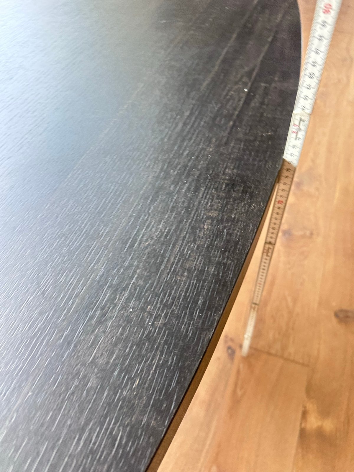 Ovale zwarte eettafel 200x100 cm, Ophalen, Gebruikt, 100 tot 150 cm, 150 tot 200 cm