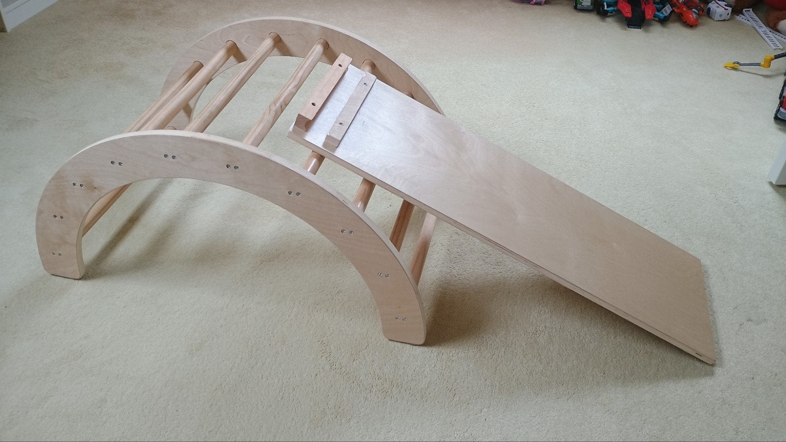 Houten Klimboog met Glijbaan/Klimplank voor Kinderen, Ophalen, Zo goed als nieuw