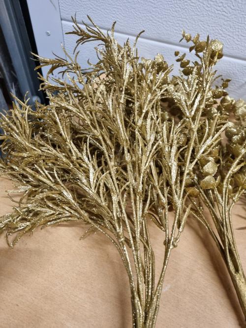 B216 kerst decoratie takken goud glitter, Ophalen of Verzenden, 'T Olde Gre-j, Info@toldegrej.nl, Endepoelstraat 20f Didam