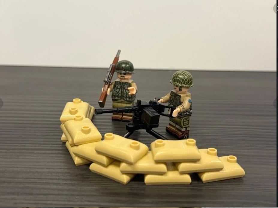 WW2 US Army Rangers Machine Gun Position Minifigures, Verzenden, Landmacht, Amerika, Miniatuur of Beeldje