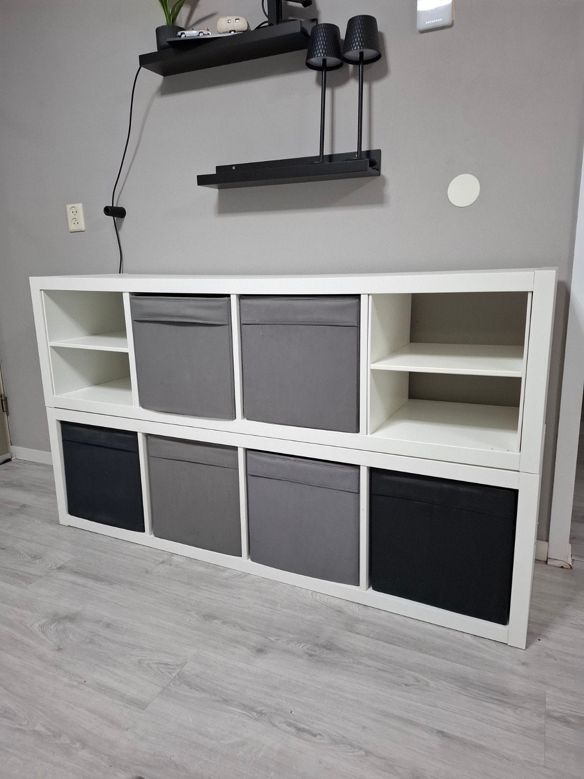 IKEA Kallax kast zo goed als nieuw met 6 manden en 2 planken, 100 tot 150 cm, Modern, Functioneel, Ophalen of Verzenden, Zo goed als nieuw
