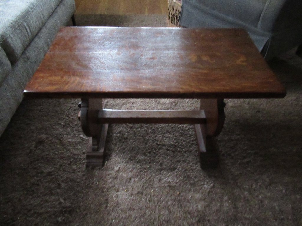 oude BRUINE HOUTEN BIJZETTAFEL, salontafel / sidetable, Ophalen, Overige materialen, Minder dan 50 cm, 50 tot 100 cm