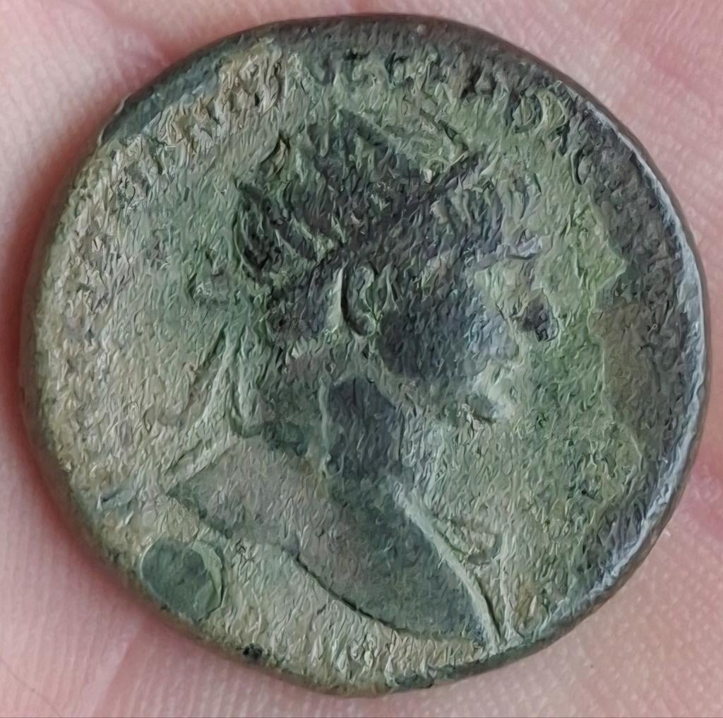 Bodemvondst - Trajanus - 98 / 117 - dupondius - RRR, Ophalen of Verzenden, Italië, Losse munt