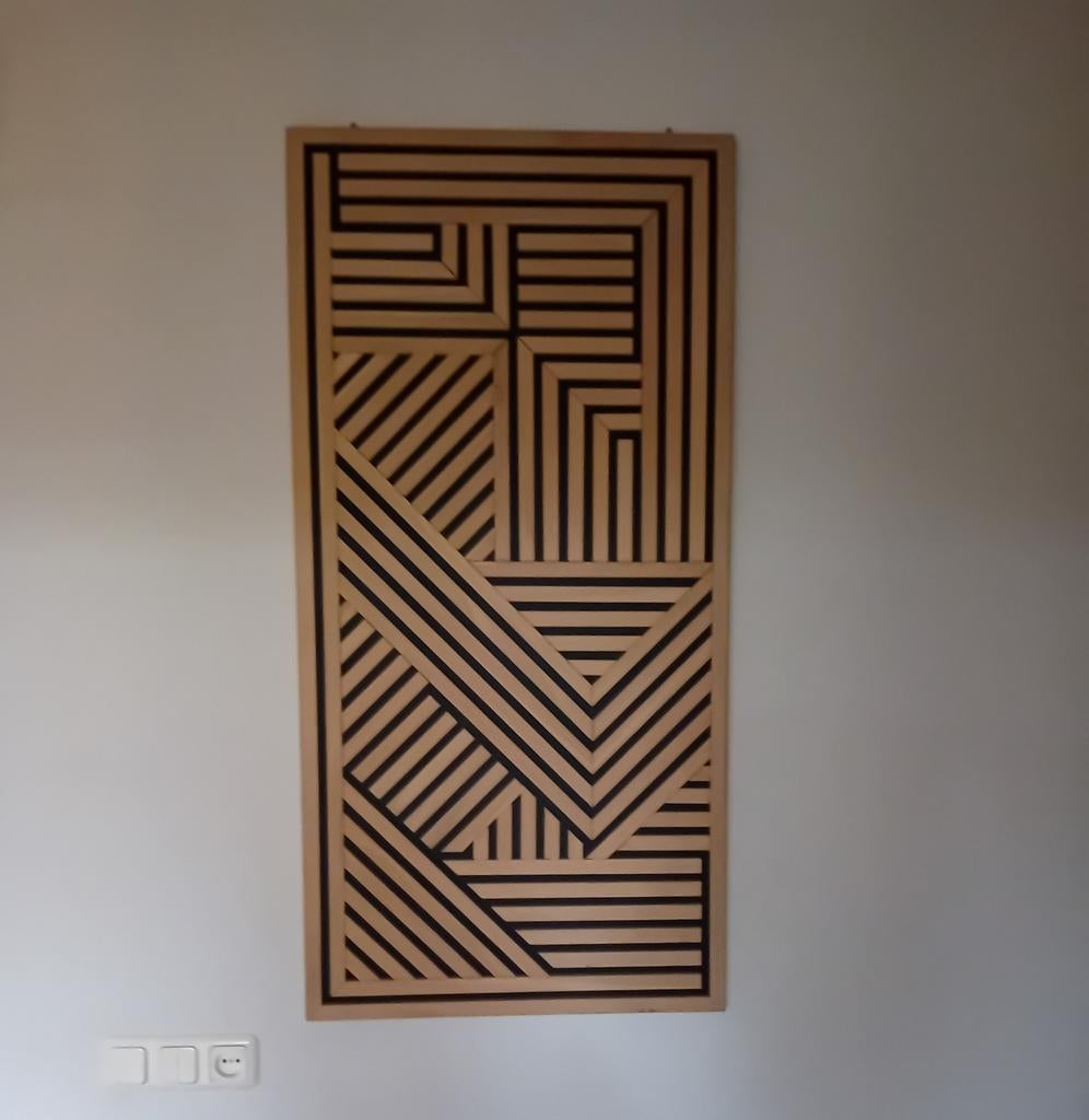 Schilderij massief eikenhouten panelen, Antiek en Kunst, Kunst | Schilderijen | Abstract, Ophalen