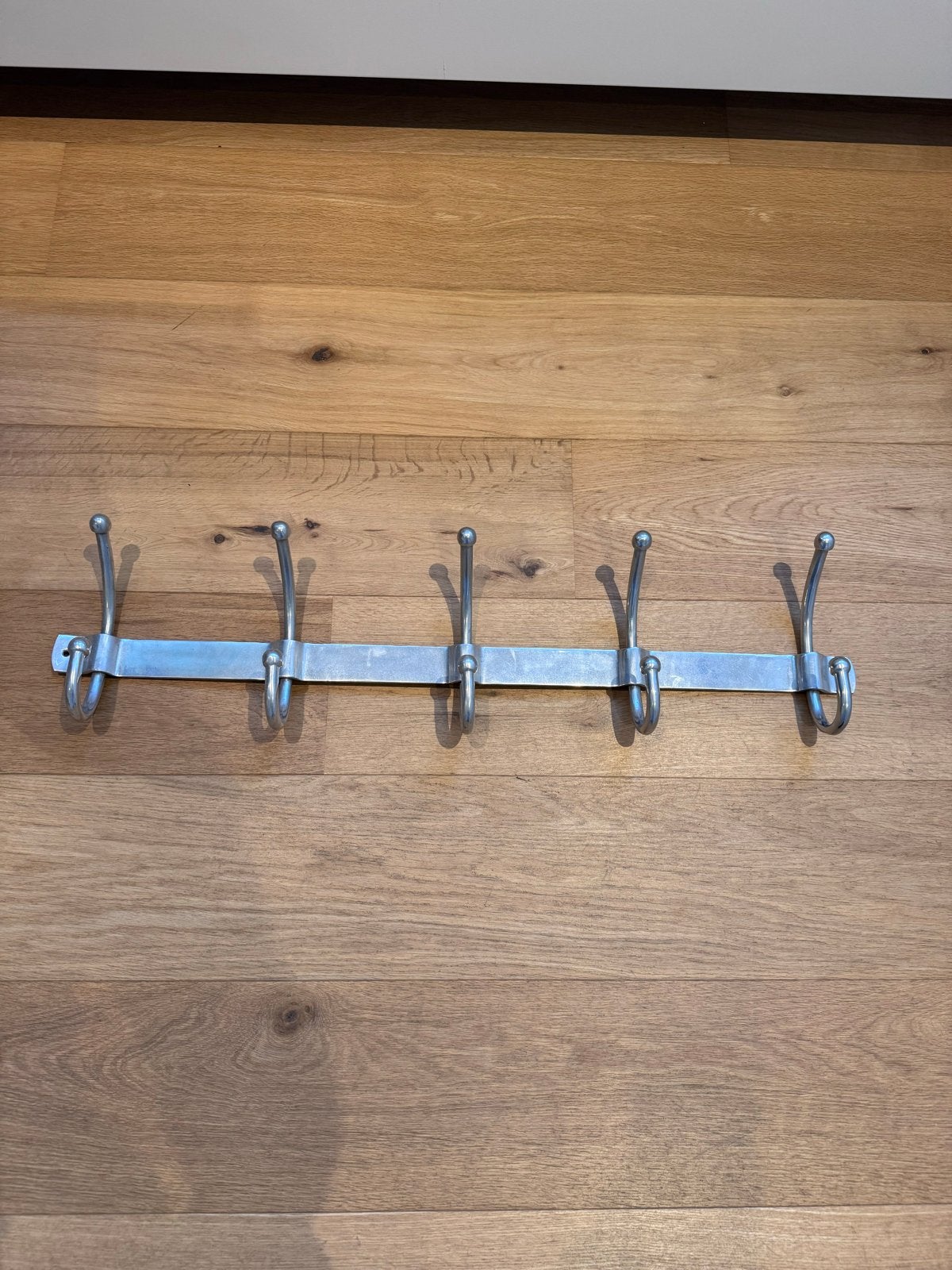 Zilverkleurige kapstok met 5 dubbele haken - 82cm breed, Gebruikt, Minder dan 100 cm, Metaal, Ophalen