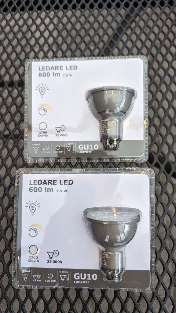 LEDARE LED IKEA LED lamp GU10 2 stuks Nieuw, Huis en Inrichting, Lampen | Losse lampen, Ophalen of Verzenden, Nieuw, Minder dan 30 watt